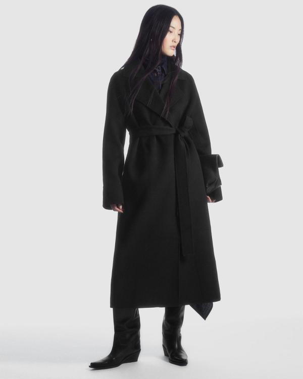 COS - Belted Double Faced Wool Coat - Coats & Jackets (Black Dark) Belted Double-Faced Wool Coat