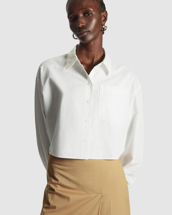 COS - Cropped Poplin Shirt - Tops (White Light) Cropped Poplin Shirt