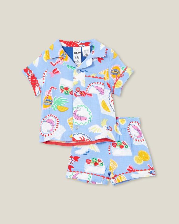 Cotton On Baby - Christmas Baby Woven PJ Set   Babies - Two-piece sets (Dusk Blue & Chrissy Table) Christmas Baby Woven PJ Set - Babies