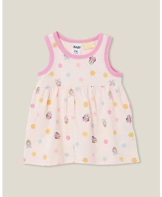 Cotton On Baby - Disney Minnie Sally Slub Sleeveless Dress   Babies - Printed Dresses (LCN Dis Rainy Day, Pale Violet & Minnie Face) Disney Minnie Sally Slub Sleeveless Dress - Babies
