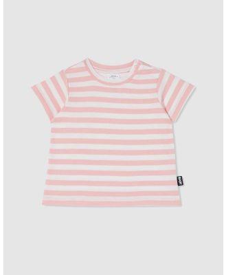Cotton On Baby - Jamie Short Sleeve Tee   Babies - T-Shirts & Singlets (Hannah Stripe Coral Dreams & Vanilla) Jamie Short Sleeve Tee - Babies