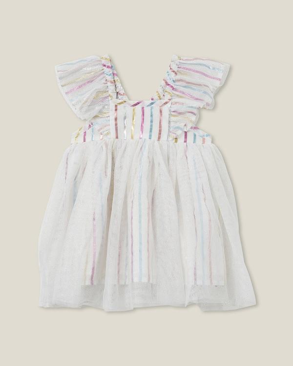 Cotton On Baby - Ruby Tulle Dress   Babies - Dresses (Vanilla & Multi Piper Stripe) Ruby Tulle Dress - Babies