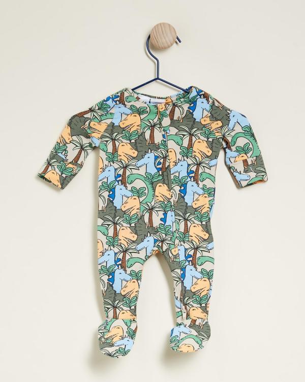 Cotton On Baby - The Long Sleeve Zip Rompers   Babies - Longsleeve Rompers (Rainy Day & Jungle Dino) The Long Sleeve Zip Rompers - Babies