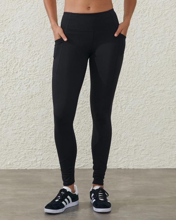 Cotton On Body - Active Core High Waisted Pocket Full Length Tights - Full Tights (Black) Active Core High Waisted Pocket Full Length Tights