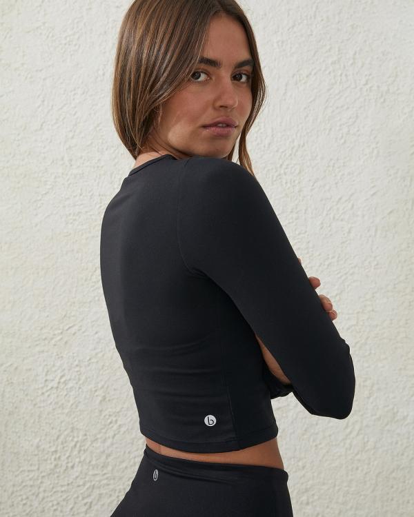 Cotton On Body Active - Ultra Soft Fitted Long Sleeve Top - Tops (BLACK) Ultra Soft Fitted Long Sleeve Top