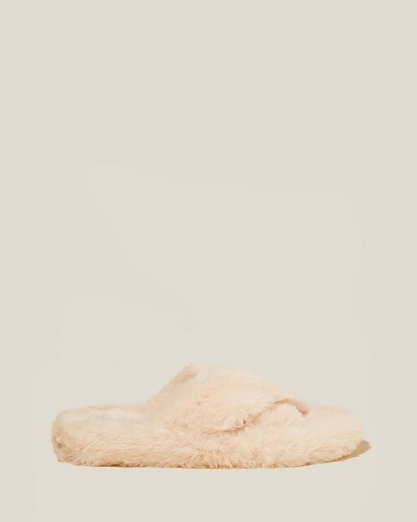 Cotton On Body - Cosy Crossover Slippers - Slippers & Accessories (Gardenia) Cosy Crossover Slippers