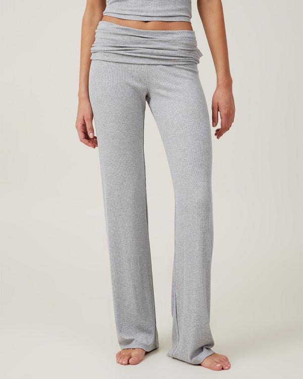 Cotton On Body - Sleep Recovery Roll Waist Pants - Sleepwear (Grey Marle Rib) Sleep Recovery Roll Waist Pants