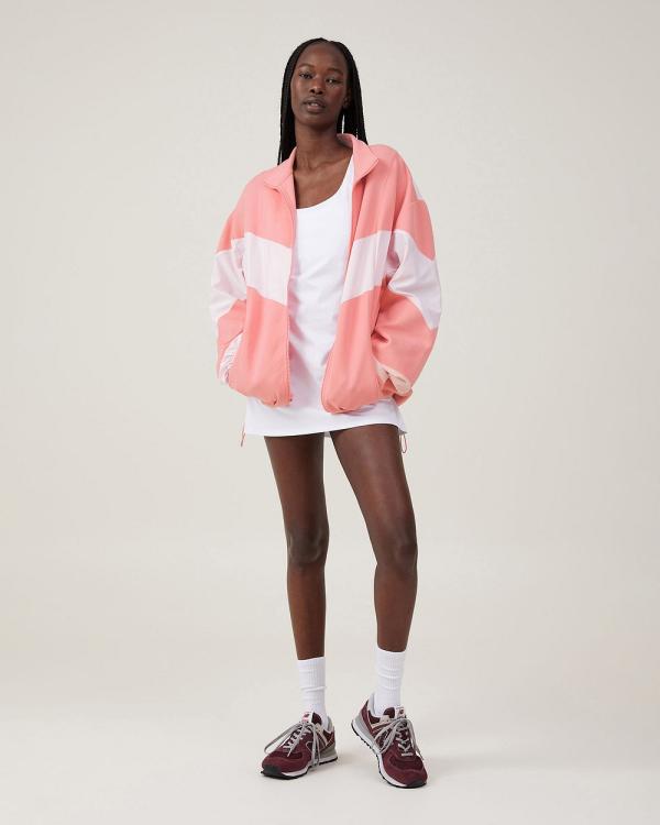 Cotton On Body - Spliced Fleece Zip Through Pink - Sports Tops & Bras (PINK) Spliced Fleece Zip Through Pink