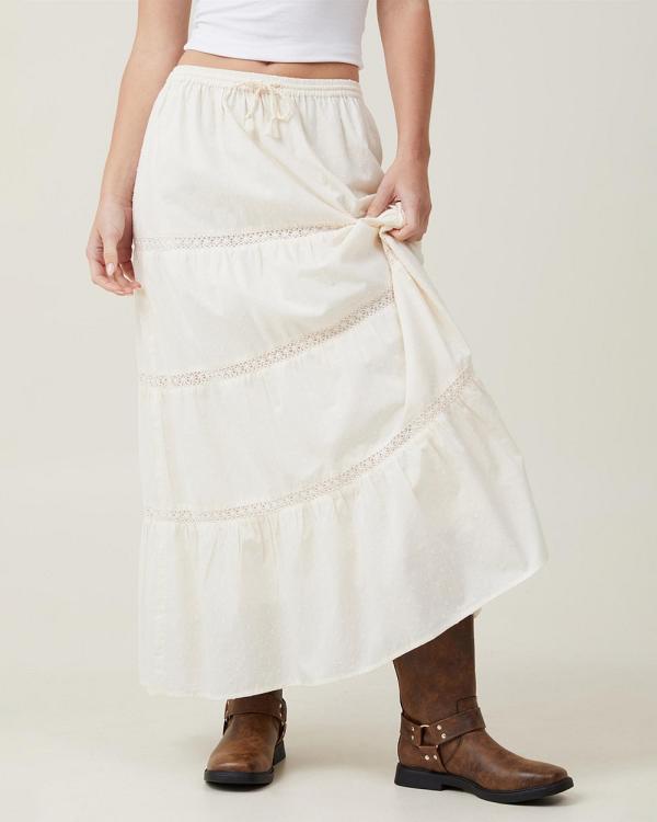 Cotton On - Indie Textured Tiered Maxi Skirt - Skirts (Off White) Indie Textured Tiered Maxi Skirt