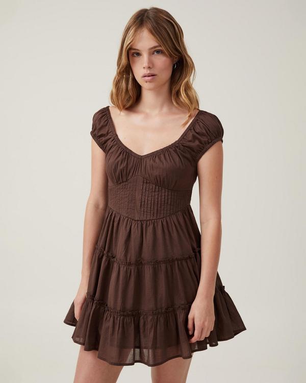 Cotton On - Ivy Corset Mini Dress - Dresses (Dark Oak) Ivy Corset Mini Dress