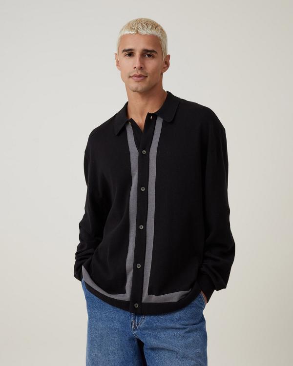 Cotton On - Jasper Long Sleeve Shirt Black - Jumpers & Cardigans (BLACK) Jasper Long Sleeve Shirt Black