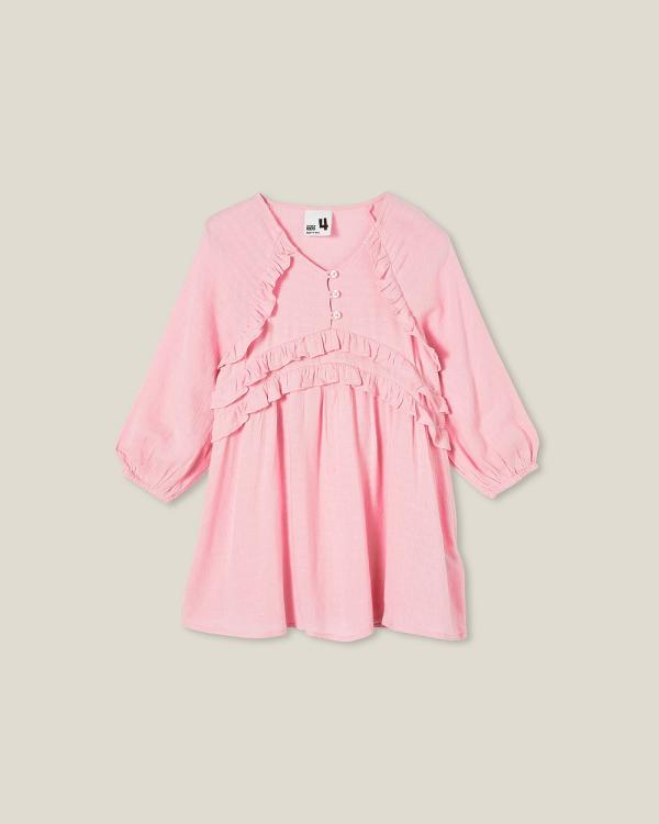 Cotton On Kids - Bronte Long Sleeve Dress - Dresses (PINK) Bronte Long Sleeve Dress