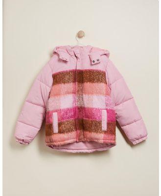 Cotton On Kids - Charlotte Puffer Jacket   Teens - Coats & Jackets (Pinks Check) Charlotte Puffer Jacket - Teens