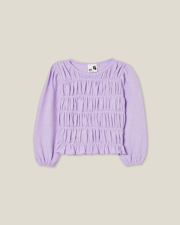 Cotton On Kids - Clover Long Sleeve Top Purple - Tops (PURPLE) Clover Long Sleeve Top Purple