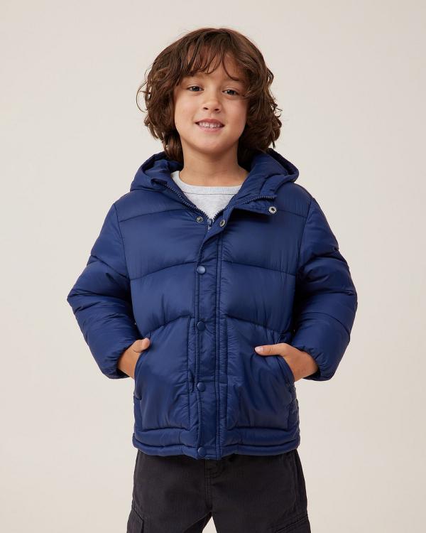 Cotton On Kids - Hunter Hooded Puffer Jacket - Coats & Jackets (BLUE) Hunter Hooded Puffer Jacket