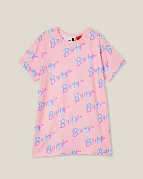 Cotton On Kids - Licensed Megan T Shirt Nighties   Kids - Sleepwear (Blush & Barbie Logo) Licensed Megan T-Shirt Nighties - Kids