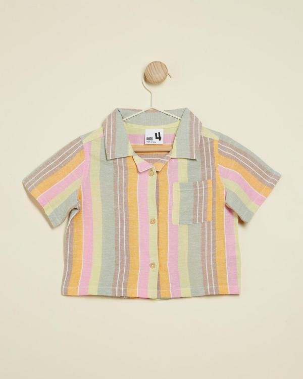 Cotton On Kids - Paisley Resort Shirt   Kids - Shirts & Polos (Perfect Pearl & Rio Stripe) Paisley Resort Shirt - Kids