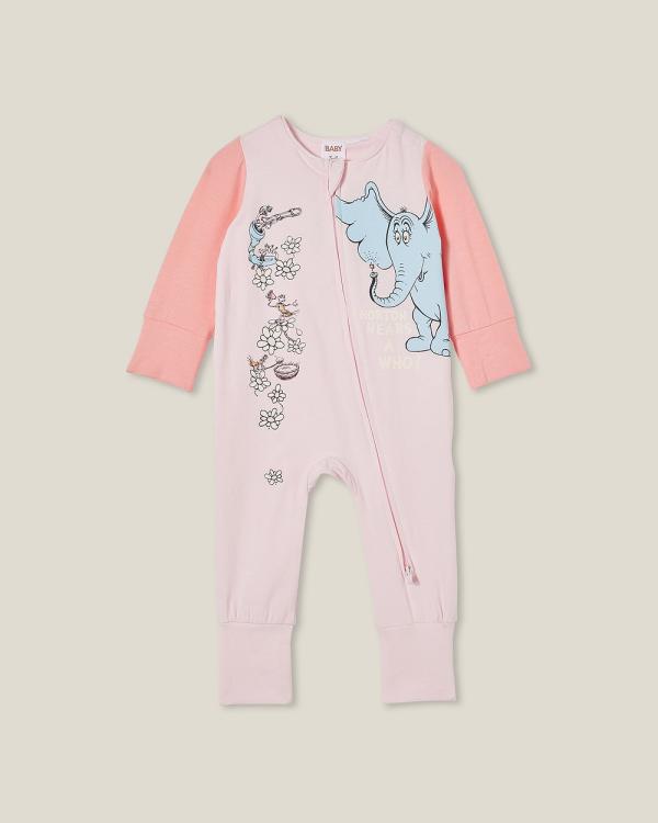 Cotton On Kids - The Long Sleeve Zip Romper License - Longsleeve Rompers (PINK) The Long Sleeve Zip Romper License