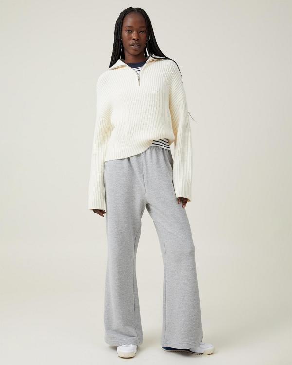 Cotton On - Lightweight Straight Trackpants - Sweatpants (Grey Marle) Lightweight Straight Trackpants