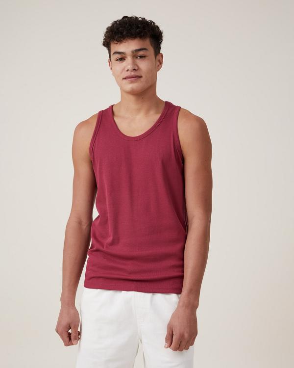 Cotton On - Loose Fit Rib Tank - Tops (ROSEWOOD) Loose Fit Rib Tank