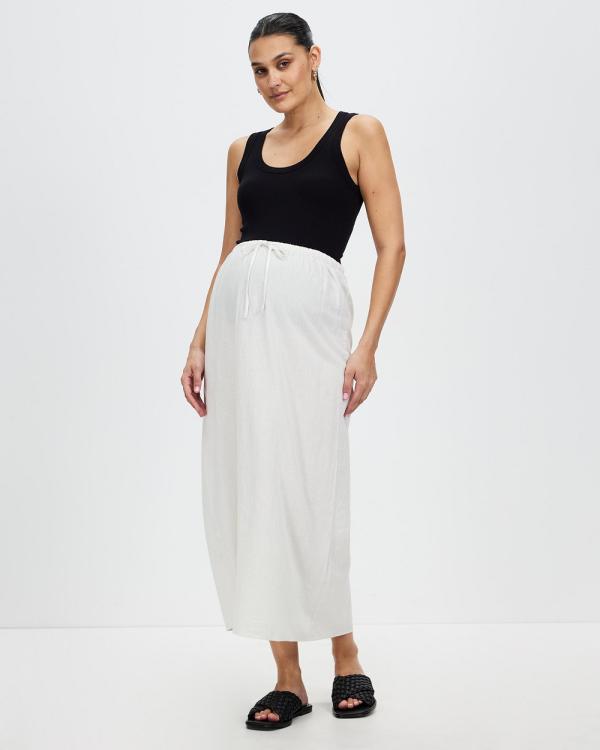 Cotton On Maternity - Maternity Friendly Haven Maxi Slip Skirt - Skirts (White) Maternity Friendly Haven Maxi Slip Skirt