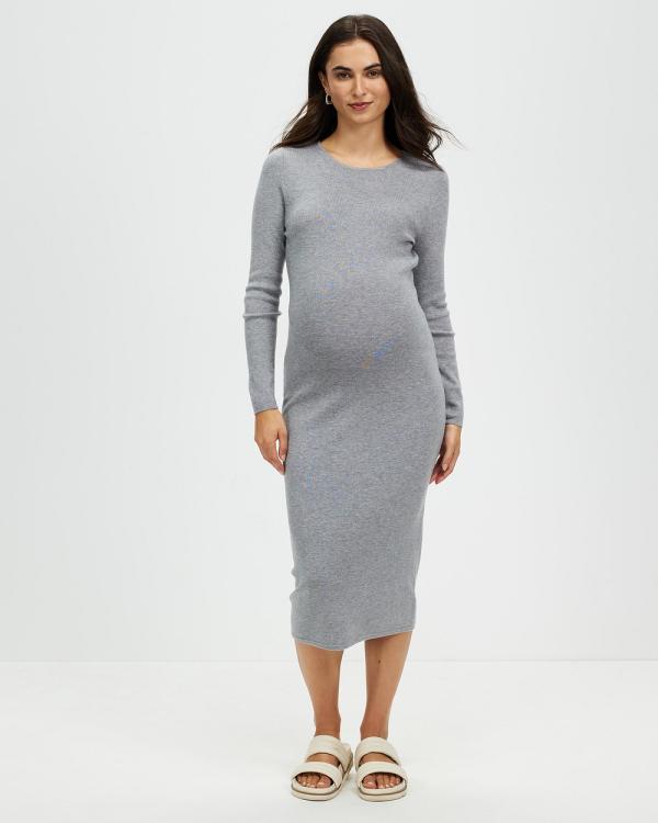 Cotton On Maternity - Maternity Friendly LS Knit Midi Dress - Dresses (Drak Grey Shadow Marle) Maternity Friendly LS Knit Midi Dress