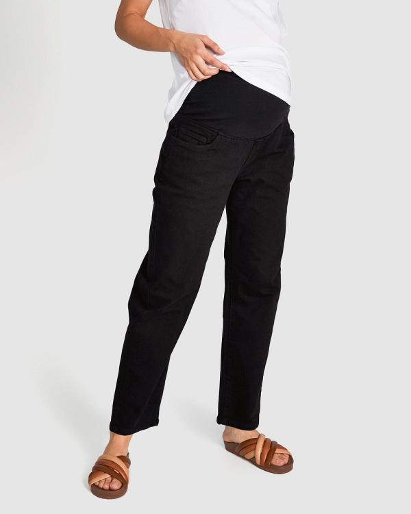 Cotton On Maternity - Maternity Over Belly Straight Stretch Jeans   The Iconic Exclusive - Jeans (Black) Maternity Over Belly Straight Stretch Jeans - The Iconic Exclusive