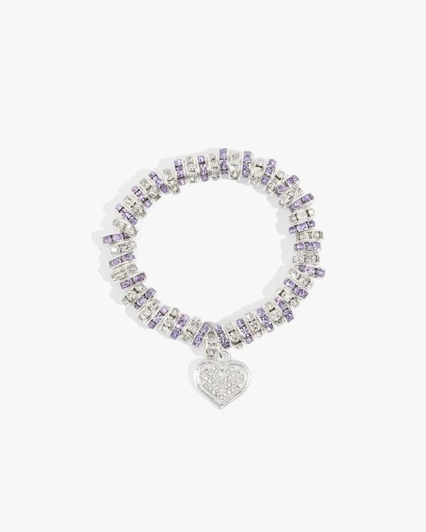 Country Road - Crystal Charm Bracelet - Hair Accessories (Purple) Crystal Charm Bracelet