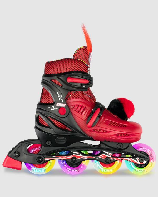 Crazy Skates - Trolls World Tour   Size Adjustable Inline Skate - Performance Shoes (Black/Red) Trolls World Tour - Size Adjustable Inline Skate