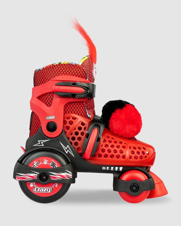 Crazy Skates - Trolls World Tour   Size Adjustable Klip Klop Skate - Performance Shoes (Black/Red) Trolls World Tour - Size Adjustable Klip Klop Skate