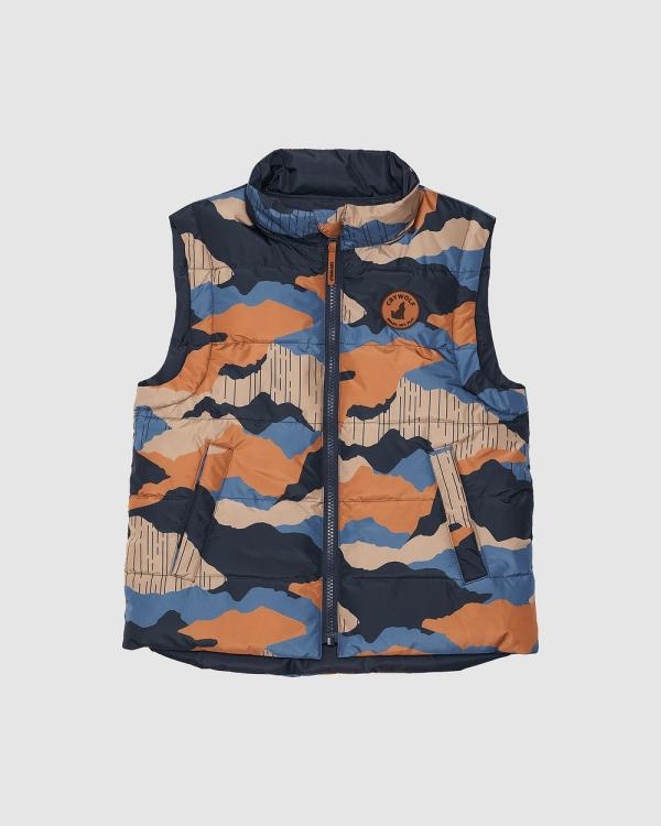 Crywolf - Reversible Vest Camo Mountain - Coats & Jackets (Multi) Reversible Vest Camo Mountain