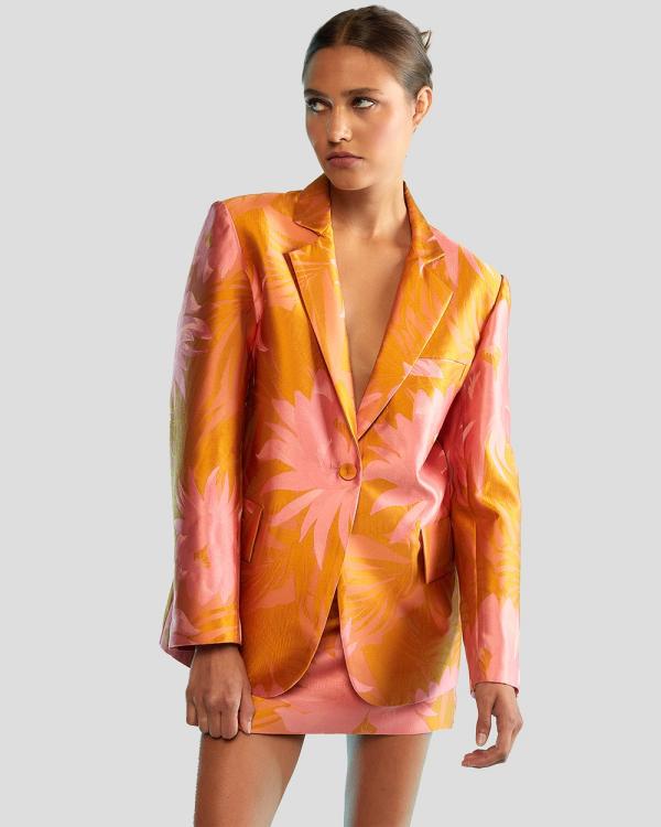 Cynthia Rowley - Jacquard Oversized Blazer - Coats & Jackets (Sorbet) Jacquard Oversized Blazer