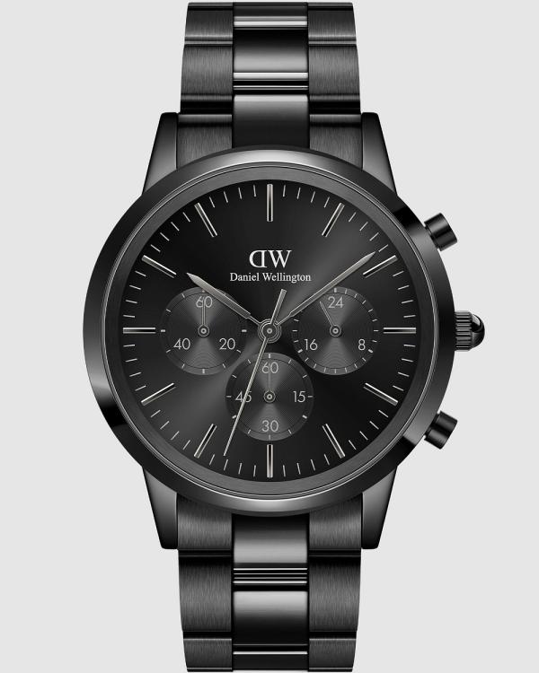 Daniel Wellington - Iconic Chronograph 42mm - Watches (Black) Iconic Chronograph 42mm