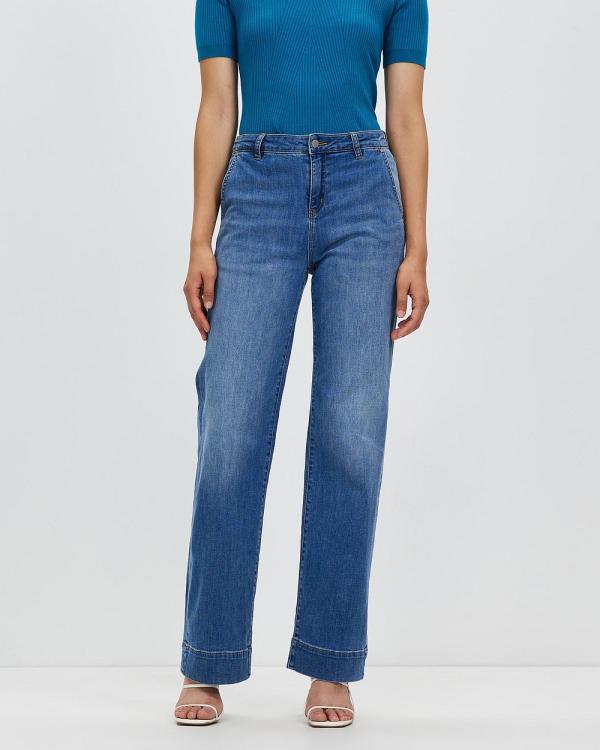 David Lawrence - Arden Wide Leg Jeans - High-Waisted (Kara Blue) Arden Wide Leg Jeans