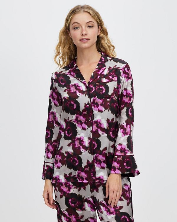 David Lawrence - Flore Silk Pyjama Blouse - Sleepwear (PLUM MULTI) Flore Silk Pyjama Blouse