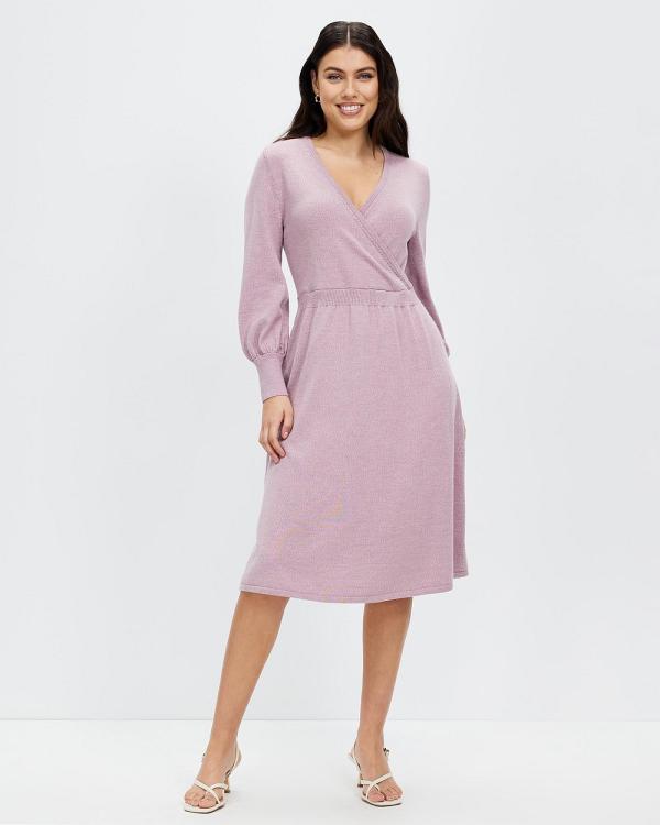 David Lawrence - Mika Merino Wrap Dress - Dresses (Blush Melange) Mika Merino Wrap Dress