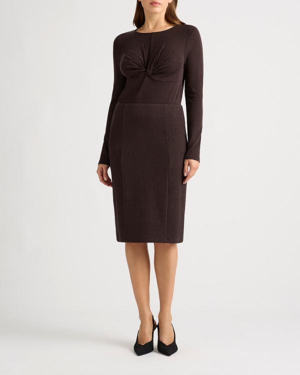 David Lawrence - Solana Textured Skirt - Pencil skirts (Port) Solana Textured Skirt