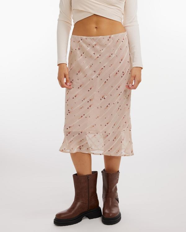 Dazie - For The Lovers Midi Layered Skirt - Skirts (Rosette Stripe) For The Lovers Midi Layered Skirt