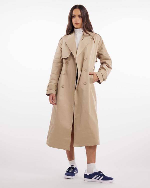 Dazie - Shadow Dancer Double Breasted Trench Coat - Trench Coats (Beige) Shadow Dancer Double-Breasted Trench Coat