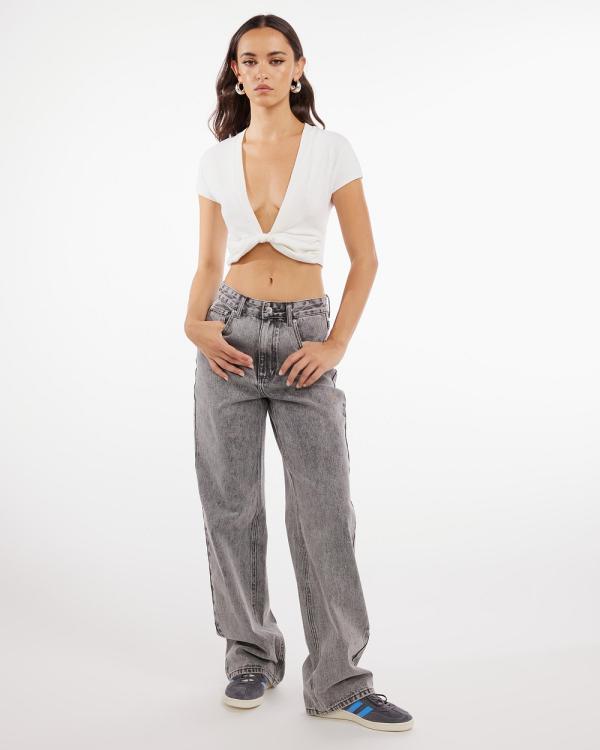 Dazie - Turnaround Twist Crop Top - Cropped tops (Off White) Turnaround Twist Crop Top