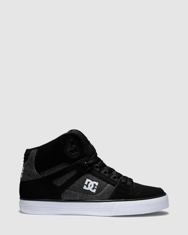 DC Shoes - Men's Pure High Top Shoes - Sneakers (BLACK/BATTLESHIP) Men's Pure High Top Shoes