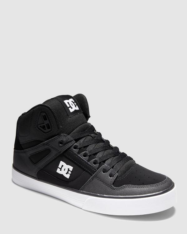 DC Shoes - Men's Pure High Top Shoes - Sneakers (BLACK/BLACK/WHITE) Men's Pure High Top Shoes