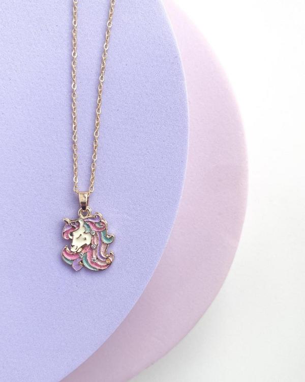 Dear Addison - Kids - Unicorn Necklace - Novelty Gifts (Yellow Gold) Unicorn Necklace