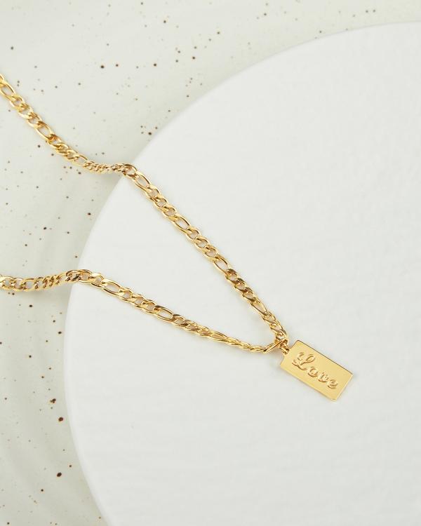 Dear Addison - Love Tag Necklace - Jewellery (Gold) Love Tag Necklace