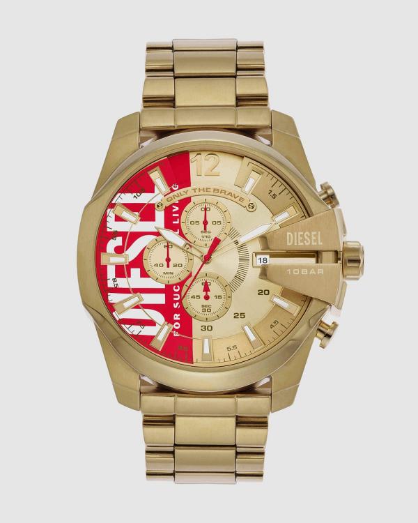 Diesel - Mega Chief Gold Tone Choronograph Watch - Watches (Gold) Mega Chief Gold Tone Choronograph Watch