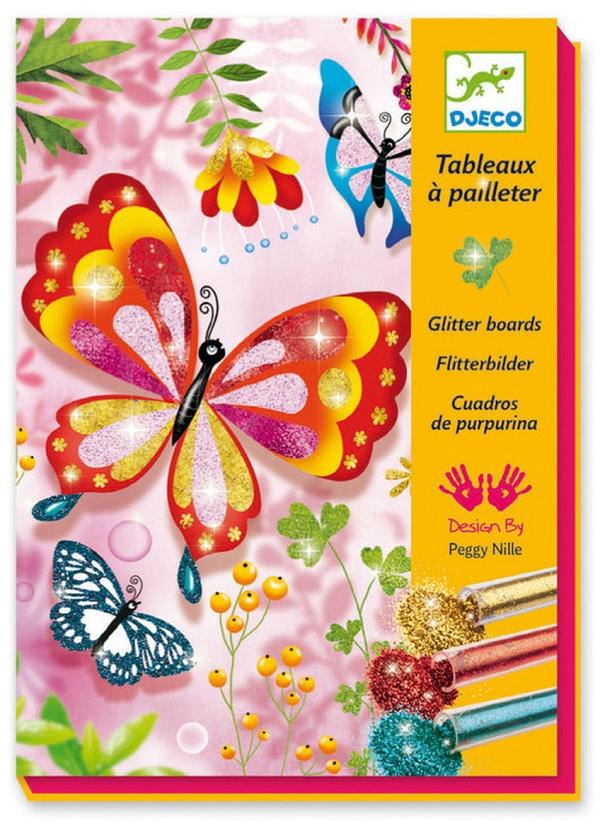 Djeco - Butterfly Glitter Boards - Activity Kits (Multi) Butterfly Glitter Boards