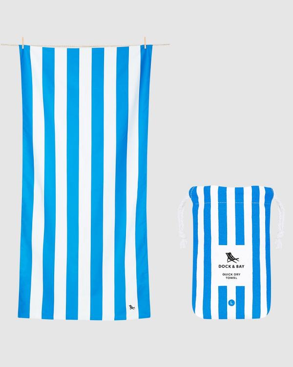 Dock & Bay - Beach Towel Cabana Collection L Bondi Blue - Home (Blue) Beach Towel Cabana Collection L Bondi Blue