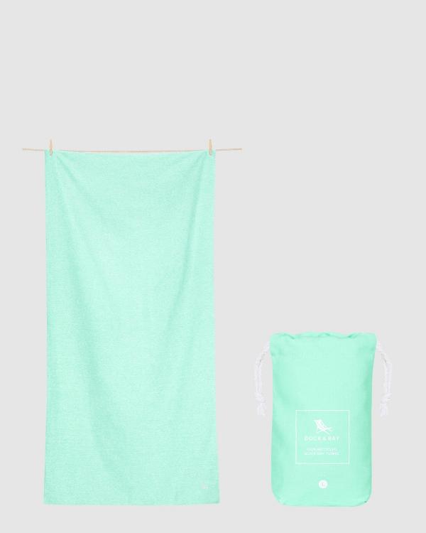 Dock & Bay - Large Fitness Towel 100% Recycled Essential Collection - Gym & Yoga (Green) Large Fitness Towel 100% Recycled Essential Collection