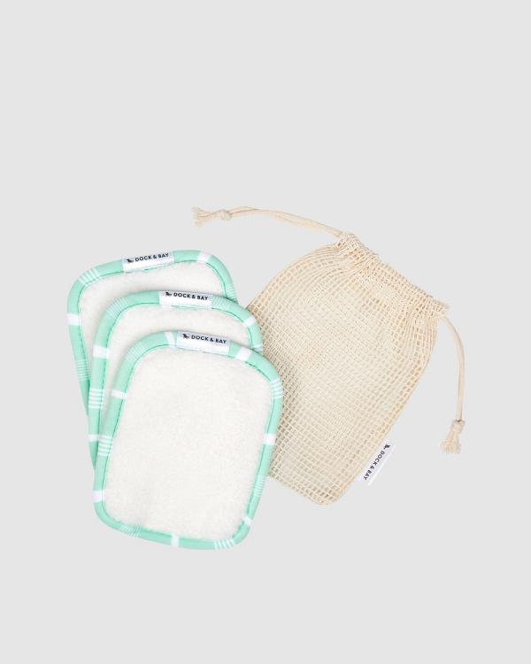 Dock & Bay - Reusable Make Up Remover Wipes 100% Recycled Home Collection - Tools (Green) Reusable Make Up Remover Wipes 100% Recycled Home Collection