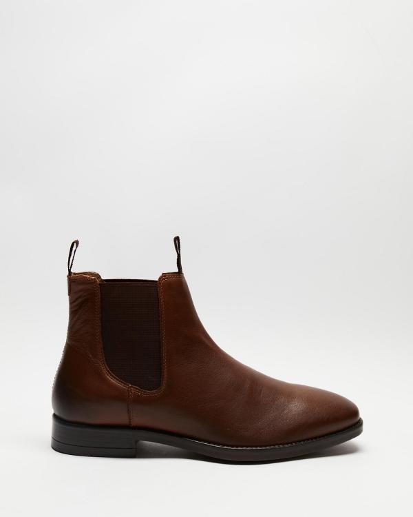 Double Oak Mills - Carson Leather Gusset Boots - Boots (Tan Tumbled) Carson Leather Gusset Boots